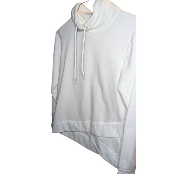 DSG Sweatshirt White Pullover High Collar Women's S Cross Hem Cotton Blend - Picture 4 of 8